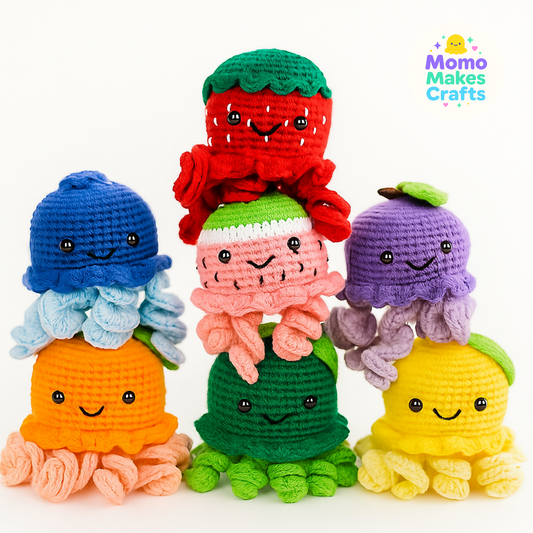 Fruit Jellyfish Collection – Handmade Crochet Plushies