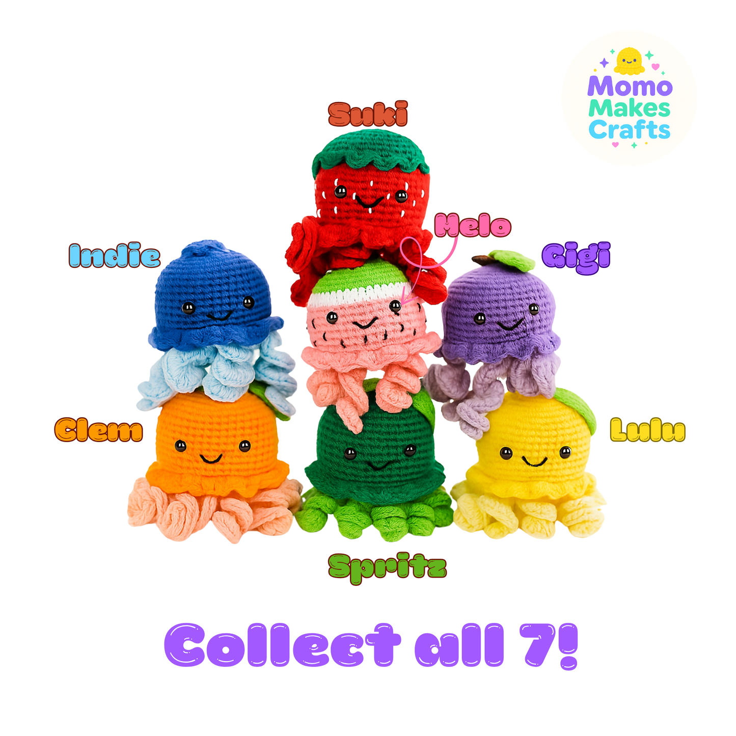 Fruit Jellyfish Collection – Handmade Crochet Plushies